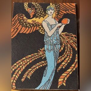 Elegant Art Deco Tapestry with Phoenix Design